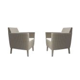 Salemo polyrattan kerti fotel szett (2db) 79x67x76cm cappuccino