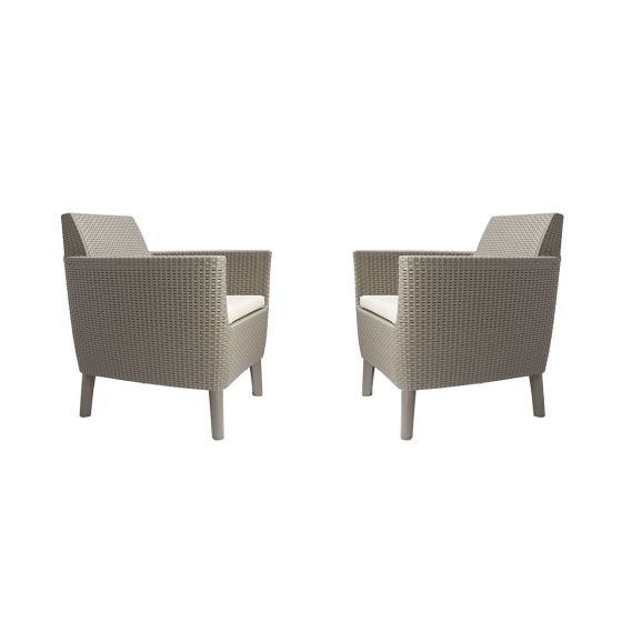 Salemo polyrattan kerti fotel szett (2db) 79x67x76cm cappuccino